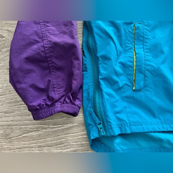 CPO Provisions 90’s neon windbreaker pullover hoodie jacket unisex size large - Picture 4 of 5